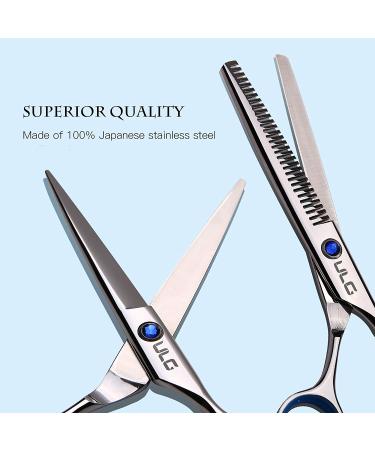 ULG Professional Hair Cutting Scissors Thinning Shears Kit - 6.5 inch Japanese Stainless Steel Salon Razor Edge Scissor for Barber Hairdressing Texturizing - Buy Online on SooperMarket.com