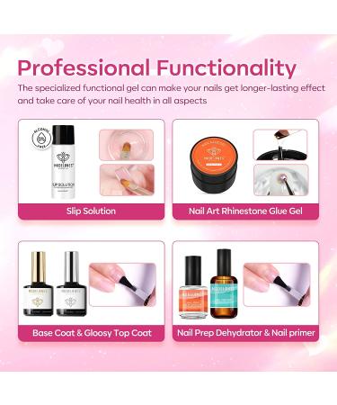 Modelones Poly Nail Gel Kit 8 Colors with 48W LED Nail Lamp - Professional Starter Manicure Kit with Complete Poly Nail Art Tools - Nail Extension Gel Set with Rhinestone, Glitters, Sequins - Perfect Gift for Women - Buy Online on SooperMarket.com