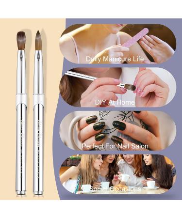Shine Chance Acrylic Nail Art Brush Size 8 - 100% Pure Kolinsky Hair Oval Nail Brush for Professional Acrylic Application and Manicure - DIY Home Salon Tool - Buy Online on SooperMarket.com