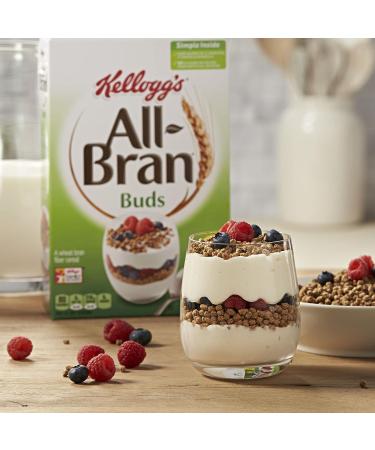 Kelloggs All Bran Buds High Fiber Cereal 22oz Box - Original Flavor with 8 Vitamins and Minerals - Buy Online on SooperMarket.com