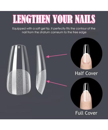 240PCS Medium Coffin Gel Nail Tips Set - Pre-Buffed Artificial Nails Kit - Buy Online on SooperMarket.com