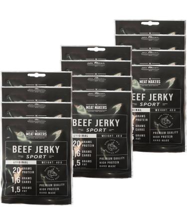 The Meat Makers - Original Beef Jery Sport 480g (12x40g) |High quality meat snack high protein content low -calorie low fat content snacks.Ideal for sports picnic on the go in the 2nd original office