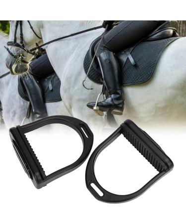 Buy Doact Iron Stirrups for Adults & Kids - Black Rubber & Plastic Medium Dressage Safety - Perfect for Young Equestrians - Buy Online on SooperMarket.com