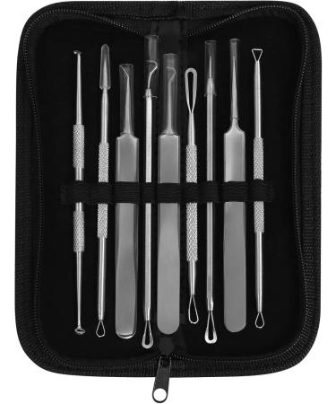 Blackhead Remover Tool JOLIFILE Upgraded 9 Pcs Pimple Popper Tool Kit Extractor Tools with Tweezers Removal Comedone Whitehead Set Large Size-Silver - Buy Online on SooperMarket.com