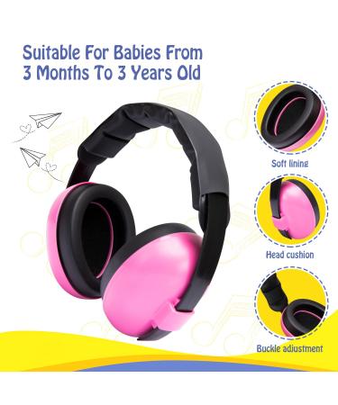 Dison Kids Noise Reduction Earmuffs  Baby Ear Protection Noise Cancelling Headphones Hearing Protection Earmuffs for Toddler (Pink) - Buy Online on SooperMarket.com