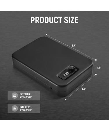 GLORYFIRE Portable Pistol Safe with Combination Lock - Medium Size for Car, Home, Office - Multi-Use Gun Safety Box - Buy Online on SooperMarket.com