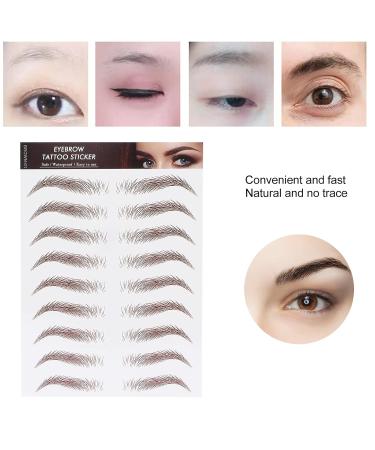 6D Waterproof Eyebrow Sticker - Professional Eyebrow Transfer Tool for Women & Girls | Brown | International Shipping - Buy Online on SooperMarket.com
