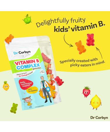 Dr Corbyn Kids' Vitamin B Complex Gummies - 120 Count | All 8 B Vitamins for Immunity & Growth | Gelatine Free & Delicious | Pack of 1 - Buy Online on SooperMarket.com