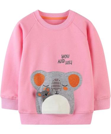 Girls Cotton Sweatshirt | Long Sleeve Pullover | Toddler Clothes | Age 2-3 Years | Koala Design - Buy Online on SooperMarket.com