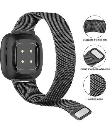 YILED Stainless Steel Mesh Band for Fitbit Versa 3/Sense - Large Black - Buy Online on SooperMarket.com