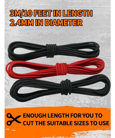 THREE ARCHERS Archery D Loop Rope Set for Compound Bow - Pack of 3 | Black+Red D Loop Buckle Release Material - Buy Online on SooperMarket.com