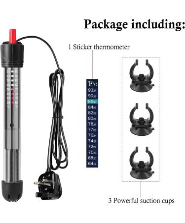 HITOP HP-608 25W Submersible Aquarium Heater with Thermometer and Extra Sucker Cup - Buy Online on SooperMarket.com
