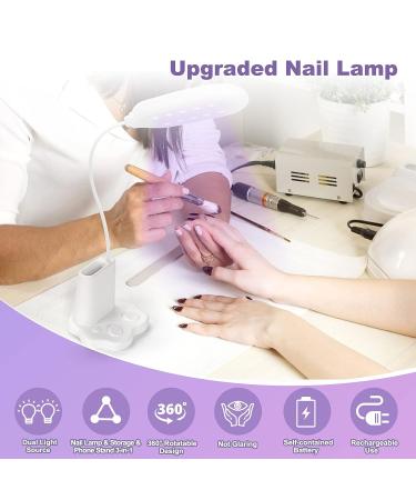 Saviland 30W UV LED Nail Lamp | 360 Rotatable Hands-Free Nail Dryer with Brush Holder | 2-in-1 Nail Art Curing Lamp for Salon Manicure at Home - White - Buy Online on SooperMarket.com