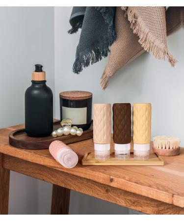 Travel Bottles for Toiletries - TSA Approved Silicone 3.4 oz Set with Clear Bag & Labels - 4 Pack Essential Travel Accessories for Shampoo Conditioner Lotion (Cream - Buy Online on SooperMarket.com