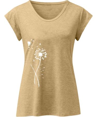 Short Sleeve T Shirts Clothing Woman T-Shirt Casual Black Clothing Top Women's Floral Pattern for Women Crop Tops Shirt Shirts Top Women's Summer Tank Top 3-yellow S - Buy Online on SooperMarket.com