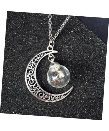 FOYTOKI Necklaces Women Chain Moon Necklace Women Necklace Dandelion Necklace Miss Jewelry Dried Flowers - Buy Online on SooperMarket.com