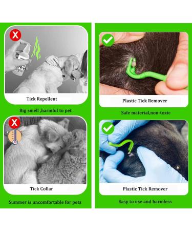 Emwel Tick Remover Tools for Dogs 4Pcs Stainless Steel Painlessly Tick Professional Tick for Dogs Cats Horses and Humans Pets Green - Buy Online on SooperMarket.com