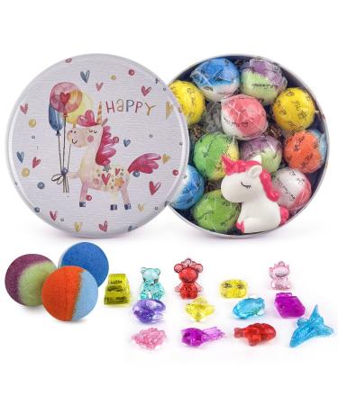 Leoce bombs for children 12PCs with surprise crystal toys inside handmade natural and organic foam bombs birthday present for girls and boys