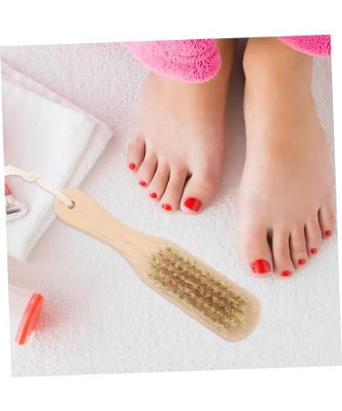 2 x Exfoliating Tool for Dead Skin Feet Grinding Tools Foot Care Brush Wooden Tools Foot on the Foot Wood 2 in 1 Pedicure Brush - Buy Online on SooperMarket.com
