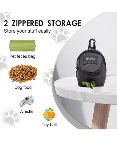 FuninCrea Dog Treat Pouch Bag with Poop Bag Dispenser - Oxford Cloth Training Bag for Walking & Travel (Black) - Buy Online on SooperMarket.com