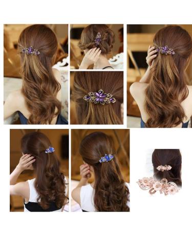 Minimalist CZ White Pearl Hair Clips with Champagne Brown Crystal Barrettes - Handmade Bridal Hair Accessories for Women and Teens - Buy Online on SooperMarket.com