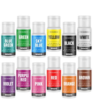 Gel Food Coloring - Cherrysea 12 Color Vibrant Icing Food Color Set 0.70 Fl.oz Tasteless Edible Gel Food Coloring for Cake Decorating Easter Egg Fondant Cookie Frosting Royal Icing Baking Food Dye - 20g / Bottle 0.7 Ounce (Pack of 12)