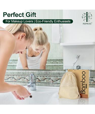 ASPACES Reusable Makeup Remover Pads - 20 Packs Natural Bamboo Cotton Rounds Eco-Friendly for All Skin Types with Cotton Laundry Bag White - Buy Online on SooperMarket.com