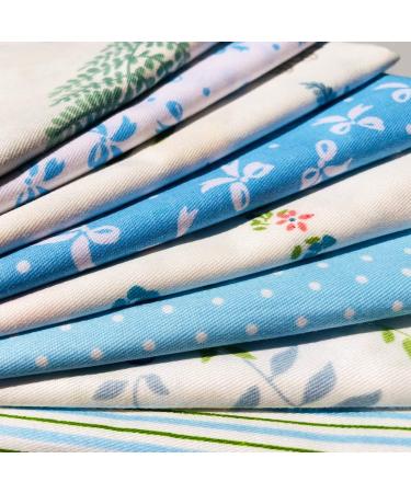 Flic-Flac 20x20 Inches Fat Quarter Cotton Quilting Fabric Bundle (8pcs Blue) - High Density Craft Printed Squares Patchwork Lint DIY Sewing - Buy Online on SooperMarket.com