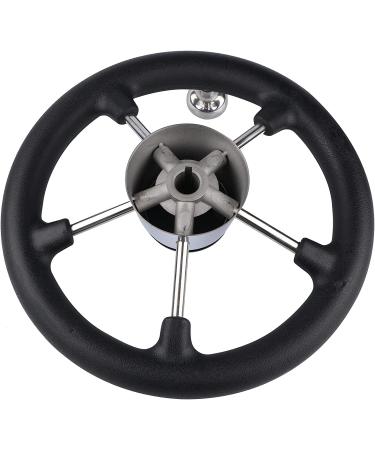 Pebbly Beach 11 Marine Boat Steering Wheel - Stainless Steel 5 Spoke with Knob and Foam Grip - Buy Online on SooperMarket.com