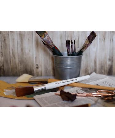 Silver Brush Limited 8036MD Silver Jumbo Landscape Oval Brush - Medium Size, Short Handle for Large Murals, Easel Painting, and Furniture - Buy Online on SooperMarket.com