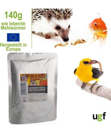 UGF Juicy Preserved Mealworms 140g - Premium Bird Food Hedgehog & Squirrel Treats Year-Round Nutrition - Buy Online on SooperMarket.com