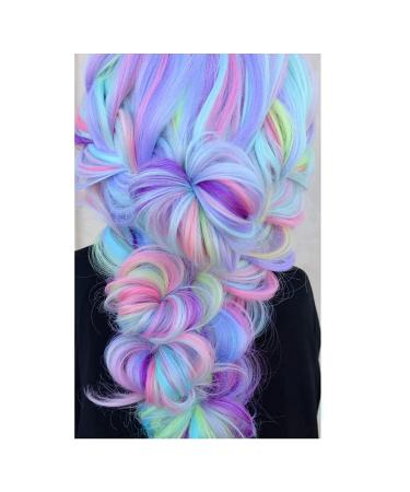 Jumbo Braiding Hair Fiber Mix 3pcs - Rainbow Colors Extensions - Kanekalon Synthetic Hair - 24 Inch - Blue-Light Purple-Pink - Soft & Healthy - Buy Online on SooperMarket.com