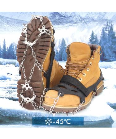 Henoty 19-Spikes Ice Cleats for Hiking Boots - Snow Grips for Women, Men, and Kids | Safe Traction for Hiking, Fishing, Climbing, and Mountaineering - Buy Online on SooperMarket.com