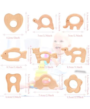 Shop Baby Wooden Pouring Ring Toys - 9 Natural Wood Teething Rings for Babies | Safe DIY Handmade Baby Toys - Buy Online on SooperMarket.com
