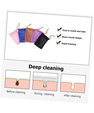 Gogogmee 5pcs Lathering Mesh Soap Foaming Bag Bathing Soap Bag Soap Saver Pouches Soap Net Bag Nylon - Buy Online on SooperMarket.com