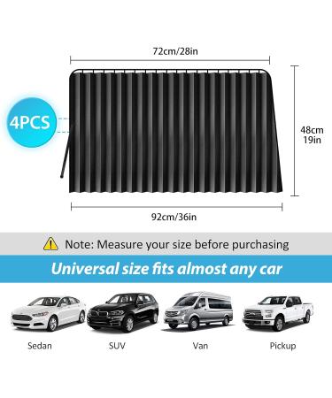 ZATOOTO Magnetic Car Side Window Sunshade Set - 4PCS Black | UV Protection & Privacy Curtains for Baby | Blackout Car Window Shade - Buy Online on SooperMarket.com
