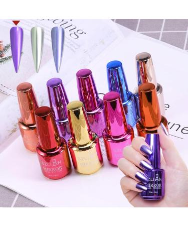 Purple Nail Polish Nail Varnish Chrome Metallic Mirror Quick Dry Metal Effect No UV Needed Nail Art Polish Chrome Nail Polish Nail for DIY Nail Art Manicure at Home - Buy Online on SooperMarket.com