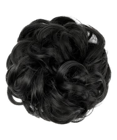 JJStar Large Black Hair Part with Rubber Band - Perfect for Updos Messy Buns & Ponytails | Hair Extensions for Women & Girls - Buy Online on SooperMarket.com