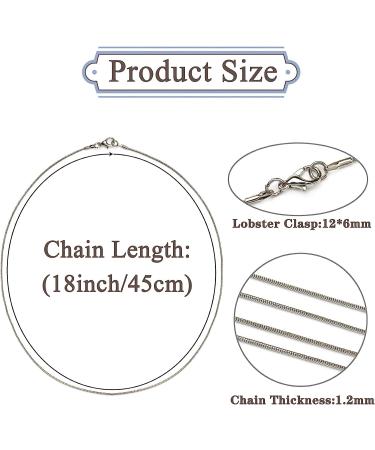 Forise 1.2mm Silver Plated Snake Necklace Chains - 24 Pcs, 18 Inch for Jewelry Making - Buy Online on SooperMarket.com