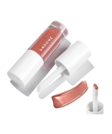 UNDONE BEAUTY Poppa Gloss Moisturizing Tinted Lip Gloss-Balm Hybrid with Long Wear Lieghtweight Formula - Cloudberry Seed Oil Extract for Lip Nourishment & Conditioning - Touch of Mahogany