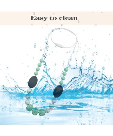 2 Pack Silicone Baby Teething Necklace Set for Mom - Sensory Chew Necklaces for Kids - Teether Toys for Boys and Girls - Reduce Anxiety - Nursing Necklace - Buy Online on SooperMarket.com