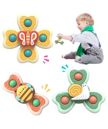 Welan Saugnapf toy baby funny 3 pieces of sensory toy set sucking punch rotating toys water toys baby bath tub toys from 1 year.Butterflies+Bees+snails