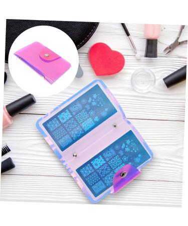 Mikinona Nail Art Card Holder Stamp Template Holder Stamping Plates Storage Bag Nail Art Plates Organizer Nail Art Stamp Rectangular Nail Shell Nail Image Plate Bag Nail Art Pouch As 19x14.5cm Pink - Buy Online on SooperMarket.com