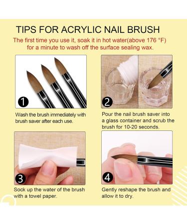 Saviland 3pcs Acrylic Nail Brushes & 2pcs Dappen Dish Set - Professional Nail Art Tools - Buy Online on SooperMarket.com