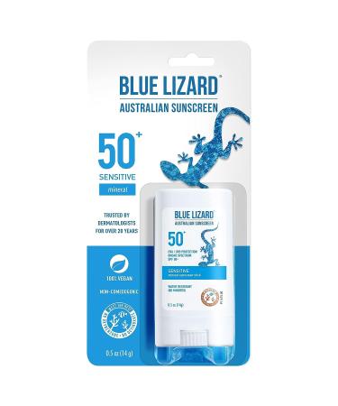 Blue Lizard Spf#50+ Sensitive Stick Australian Sunscreen 0.5 Ounce (Pack of 6)