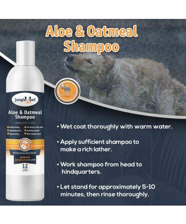 Jungle Pet Aloe Oatmeal Shampoo for Dogs - Hypoallergenic Sensitive Skin Formula - 12 oz - Buy Online on SooperMarket.com