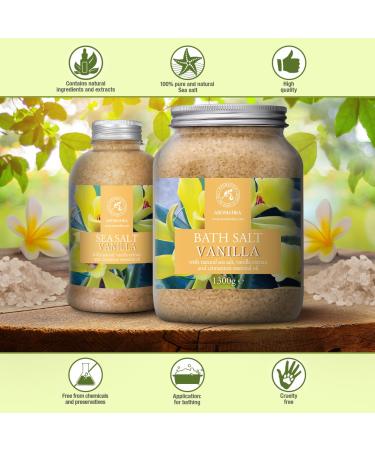 Buy 100% Natural Bath Sea Salt Vanilla 46 Oz - Relaxing Aromatherapy Bath Salts with Cinnamon Essential Oil for Beauty & Good Sleep - Buy Online on SooperMarket.com