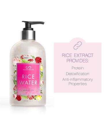 Hairfinity Rice Water Shampoo - Silicone & Sulfate Free Growth Formula for Damaged Dry Curly & Frizzy Hair - 12oz Thickening Solution Safe for Keratin & Color Treated Hair - Buy Online on SooperMarket.com