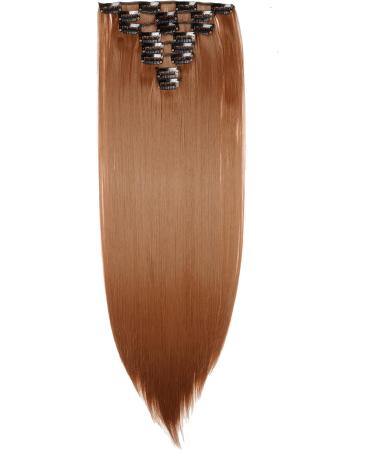Ombre Colorful Synthetic Clip in Hair Extensions - 23 Light Auburn - 8Pcs Full Head, 18Clips - Buy Online on SooperMarket.com