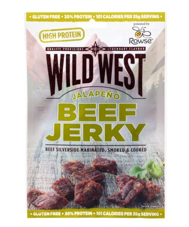 Wild West Beef Jerky 70g Jalapeno Beef Beef Jerky high Protein Dried Meat Protein Snack Jalapeno 70 g (1 Pack)